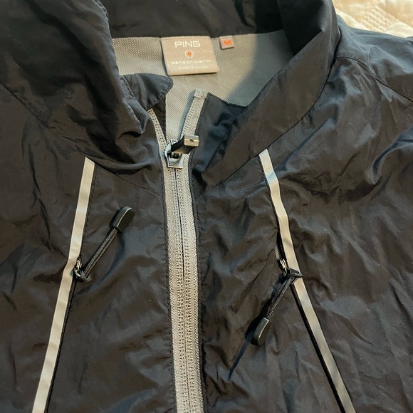 Ping Mens Black Full  Zip Wind Breaker Golf Jacket Size Medium - Picture 3 of 9